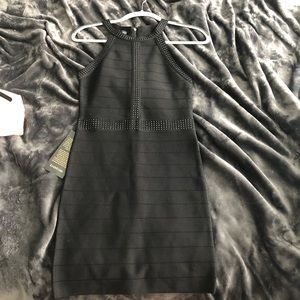Black Bebe Diamanté Dress NWT